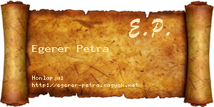 Egerer Petra névjegykártya